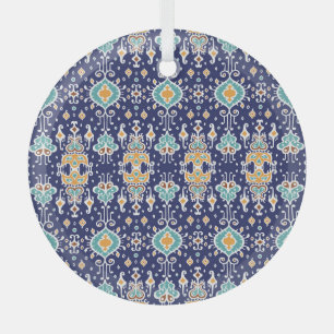 En Verre Ikat Géométrique : Ornement Oriental Folklore.