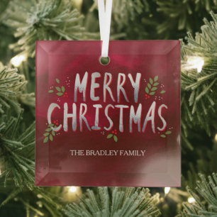 En Verre Joyeux Noël Ornement personnalisé