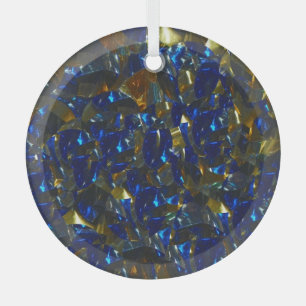 En Verre Or cristal bleu Cercle ornement