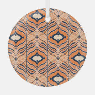 En Verre Oriental Seamless : Ornement orange noir
