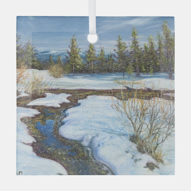 En Verre Ornement de "fonte des neiges" (Recto)
