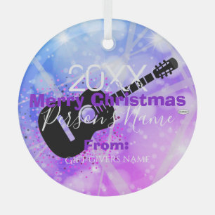 En Verre Ornement guitariste de Noël HAMbWG