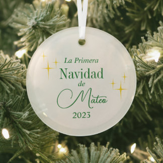 En Verre Ornement personnalisé Primera Navidad