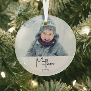 En Verre Ornement photo de Noël pour gardien d'enfants