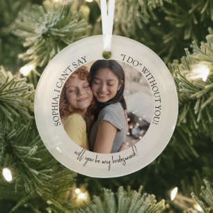 En Verre Proposition de la servante Noël Ornement photo