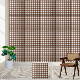 En vichy Brown et blanc À damiers carreaux