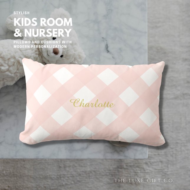 en vichy Coussin Coussin rose personnalisé (Créateur téléchargé)