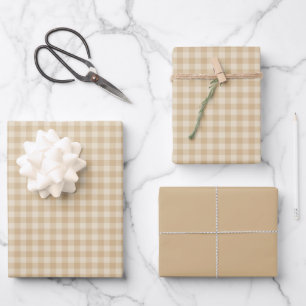 en vichy Crème Élégante - Feuilles de papier envel