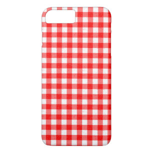 En vichy Motif rouge et blanc iPhone 7 Plus Coque