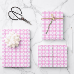 En vichy rose avec papier d'enveloppement Empreint