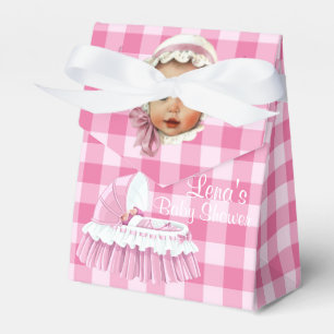 En vichy rose bébé et Ballotins de bassinet rouill