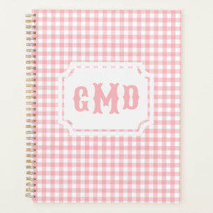En vichy rose preppy Monogramme
