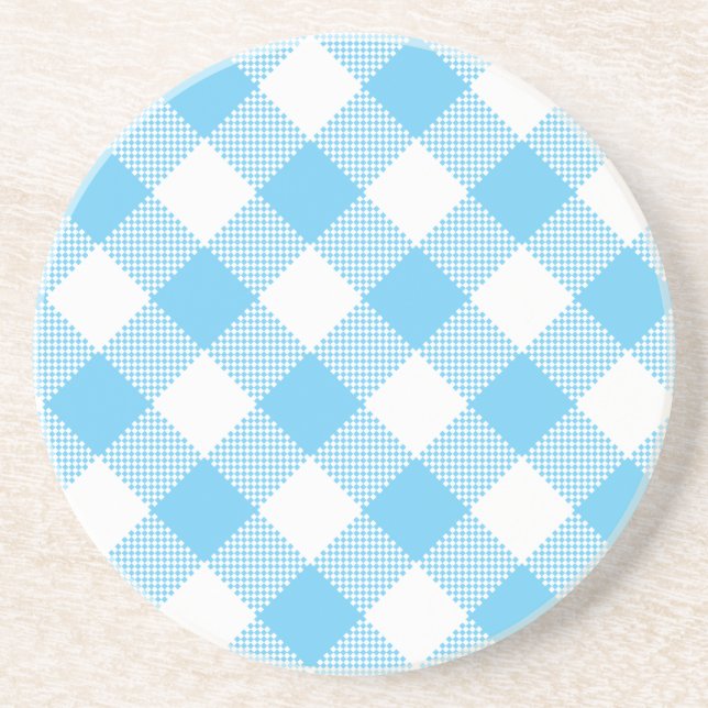 en vichy série : Dessous de verre bleu 1 de nombre (Devant)