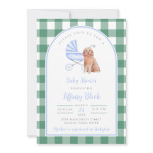 en vichy Vérifier Invitation Baby shower chien chi