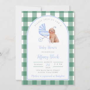 en vichy Vérifier Invitation Baby shower chien chi