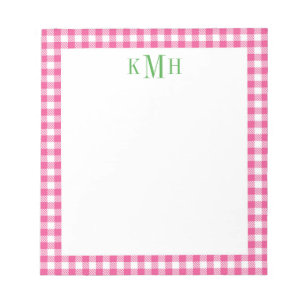 en vichy Vérifier la bordure Bloc-notes rose clair