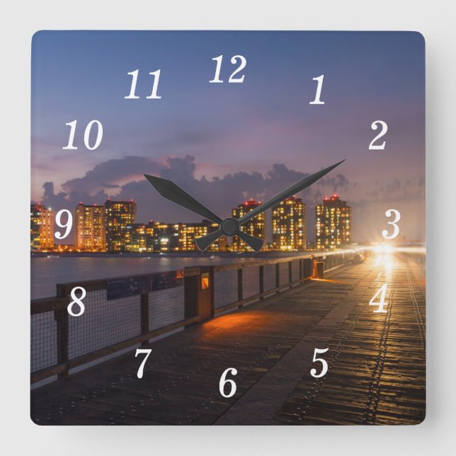 En Voiture Sur Navarre Beach Pier Horloge Mur (Recto)