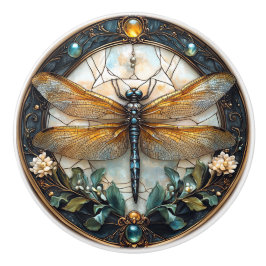 Enamel Dragonfly Gems Blume Gold Filigree Keramikknauf
