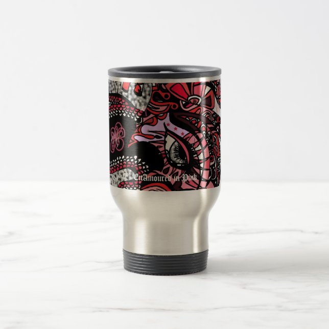Enamouré dans la tasse de café rose de voyage (Centre)