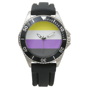 Enby-Flag (nicht binärer Stolz) Armbanduhr