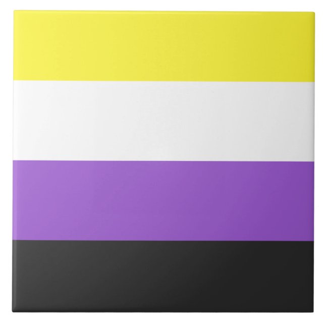 Enby-Flag (nicht binärer Stolz) Fliese (Vorderseite)