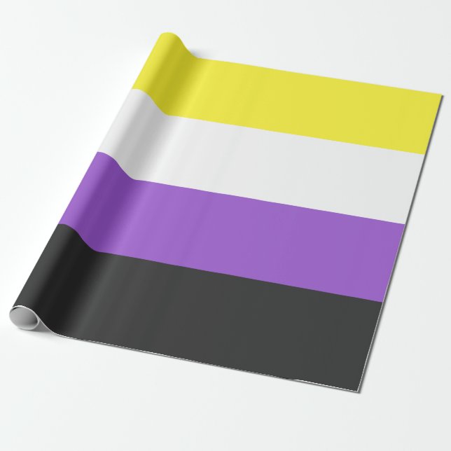 Enby-Flag (nicht binärer Stolz) Geschenkpapier (Ungerollt)