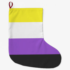 Enby-Flag (nicht binärer Stolz) Großer Weihnachtsstrumpf