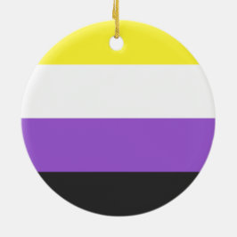 Enby-Flag (nicht binärer Stolz) Keramik Ornament