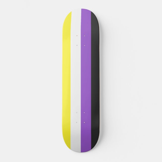 Enby-Flag (nicht binärer Stolz) Skateboard (Vorderseite)