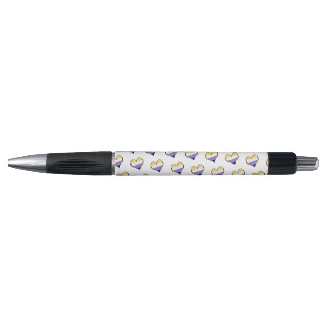 Enby Heart Pattern Pen Kugelschreiber (Vorderseite)