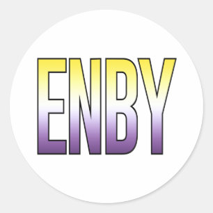 ENBY - Nichtbinär Runder Aufkleber
