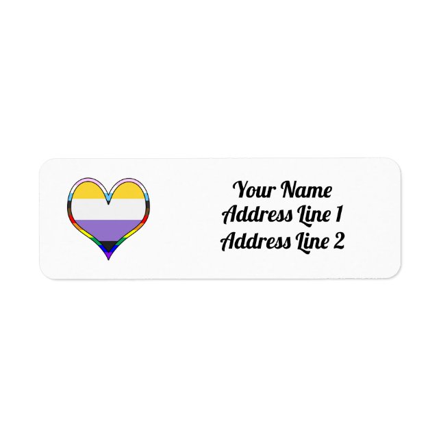 Enby Pride Heart Label (Vorne)