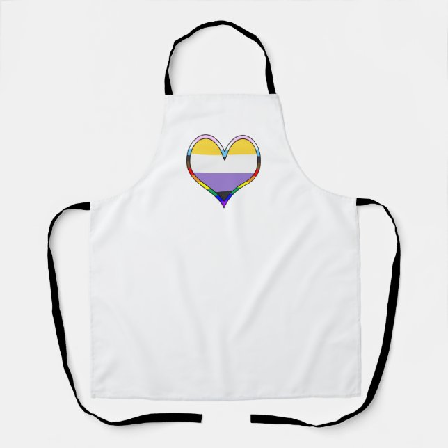 Enby Pride Heart Schürze (Vorderseite)