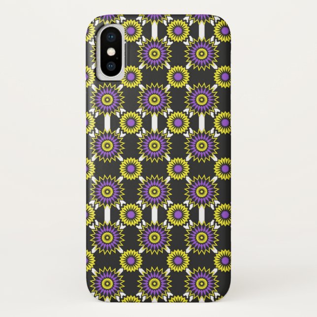 Enby Stolz / Schwarzer Spiegel Blume Muster C Case-Mate iPhone Hülle (Rückseite)