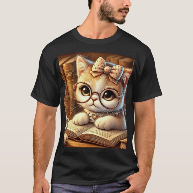 "Encantos Felinos: A Magia dos Gatos" T-Shirt (Vorderseite)