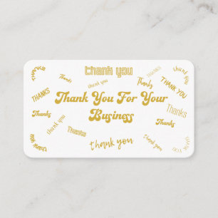 Encart « Merci » personnalisable or et blanc