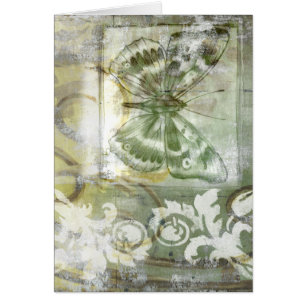 Encart vert de papillon avec la porte de