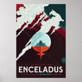 Enceladus Vintag Space Travel Poster