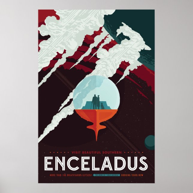 Enceladus Vintag Space Travel Poster (Vorne)