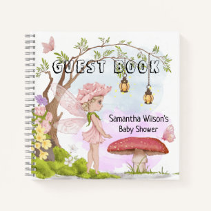 Enchangerée Fairy Baby Shower Floral Gästebuch Notizbuch