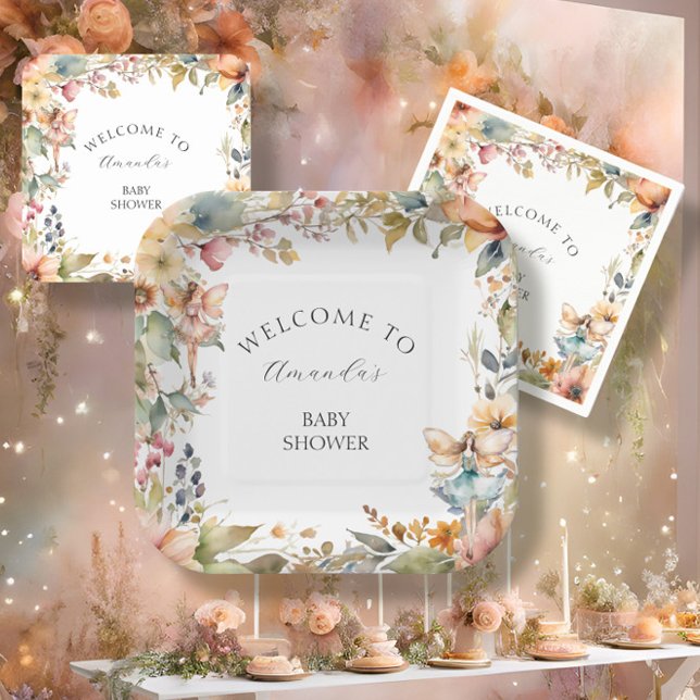 Enchangerie Fall Fairy Floral Baby Girl Dusche Pappteller (Von Creator hochgeladen)