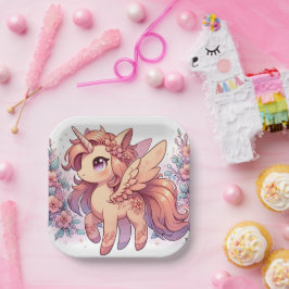 Enchangesehene Majestic Unicorn Kinderdusche Pappteller