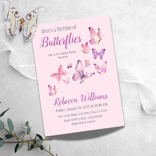 Enchant Lifetime of Butterfly Lila Brautparty Einladung