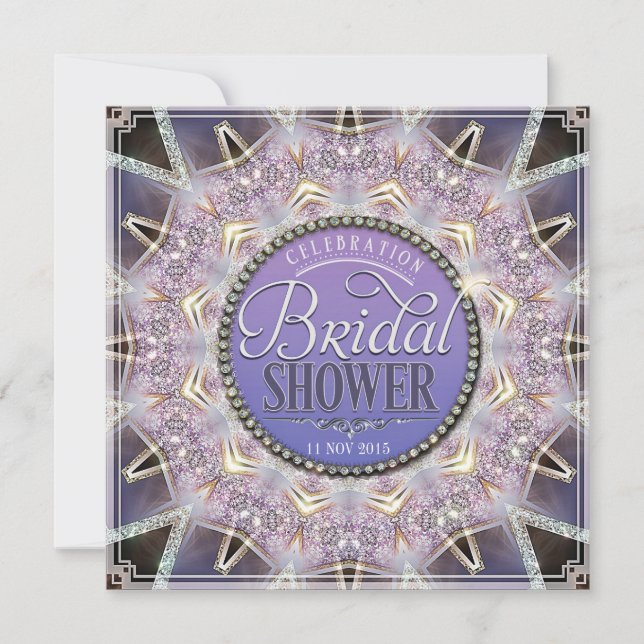 Enchant Lilac Mandala Light Brautparty Einladung (Vorderseite)