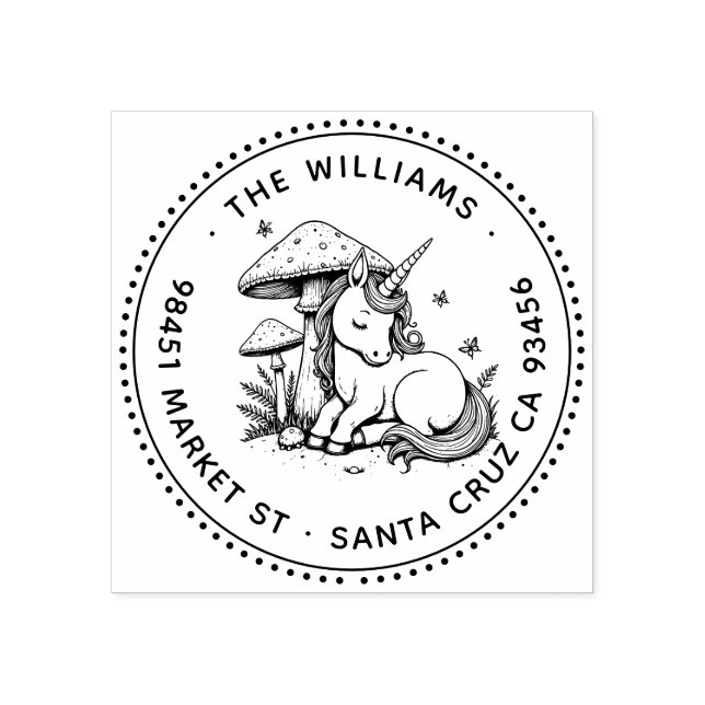 Enchanted Baby Unicorn Toadstool Butterfly Adresse Gummistempel (Prägung)