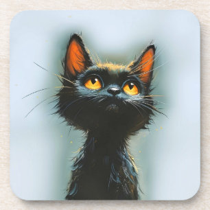 Enchanted Black Cat Getränkeuntersetzer
