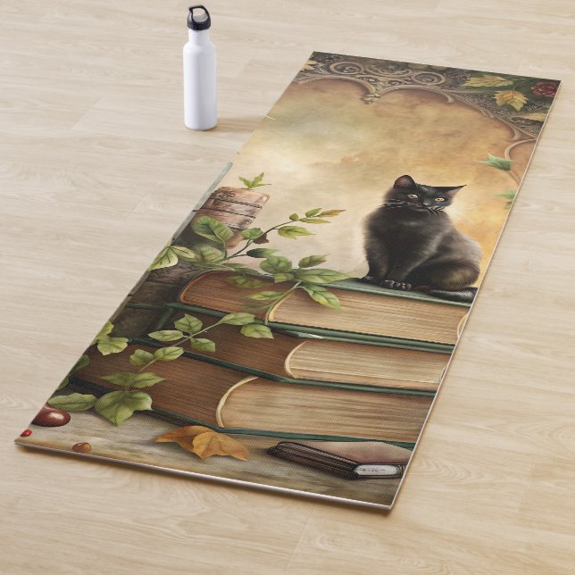 Enchanted Black Cat Library Yogamatte (Beispiel)