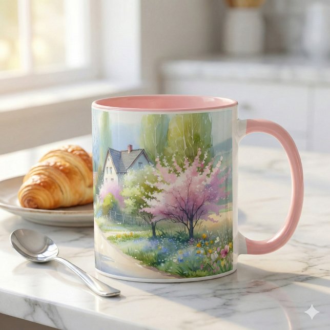 Enchanted Blossom Country Lane Tasse (Enchanted Blossom Country Lane Mug Mockup 1)