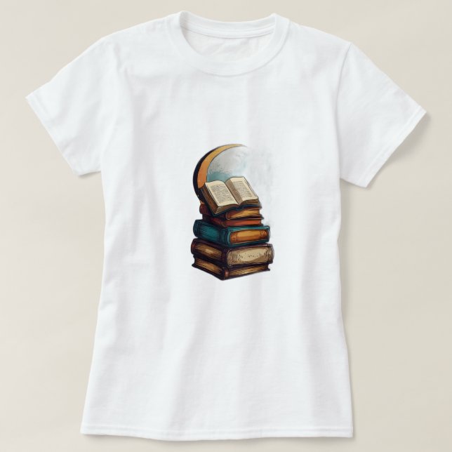 Enchanted Books Stack T-Shirt Celestial L (Design vorne)