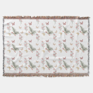 Enchanted Butterfly Garden Romantic Floral Pattern Decke